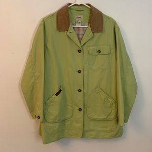 L.L. Bean Green Jacket with Brown Collar